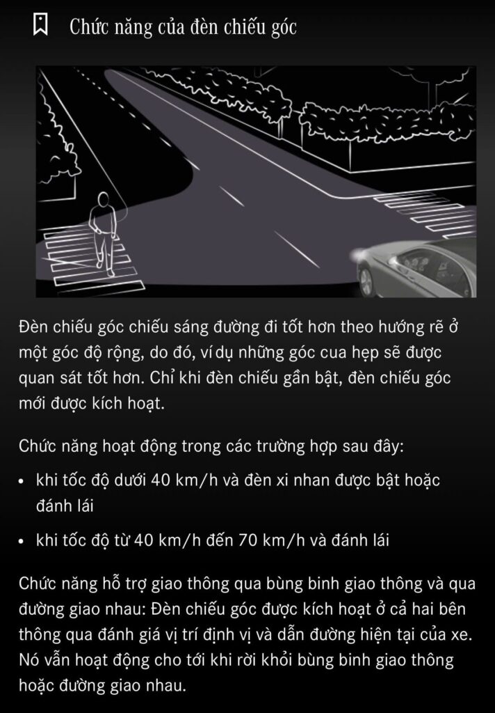 Den chieu sang goc khuat tren GLC 300 4Matic Giai phap an toan trong do thi