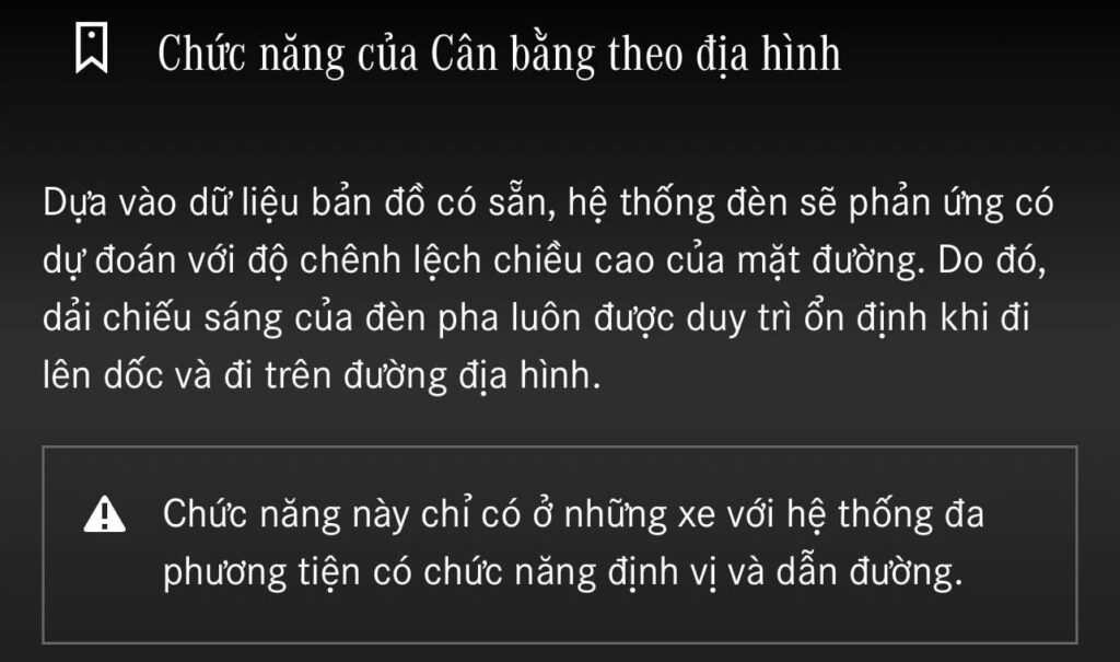 He thong den tren Mercedes GLC 300 4Matic Can Bang Theo Dia Hinh