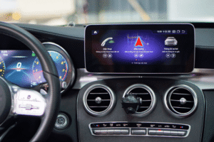 man hinh fly audio cho xe mercedes benz c180 c200 c300 1